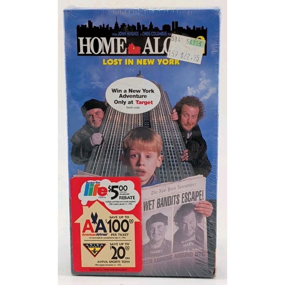 Home Alone 2 Lost in New York 1993–Sealed VHS with Watermark and Rebates